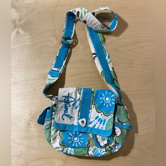 Animal Floral Blue and Green Shoulder Bag (KC) - Picture 2 of 13